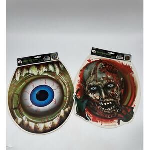 Creepy Cover Toilet Lid Seat Cover Cling Eyeballs & Zombie Halloween Decor